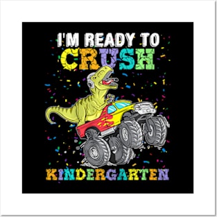 Kids   To Crush Kergarten  Truck Dinosaur Posters and Art